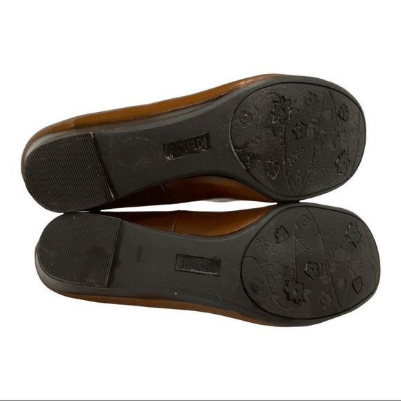 Rinaldi Brown Faux Leather 1.5” Round Toe Wedge Shoe Heel Boho - Picture 7 of 10